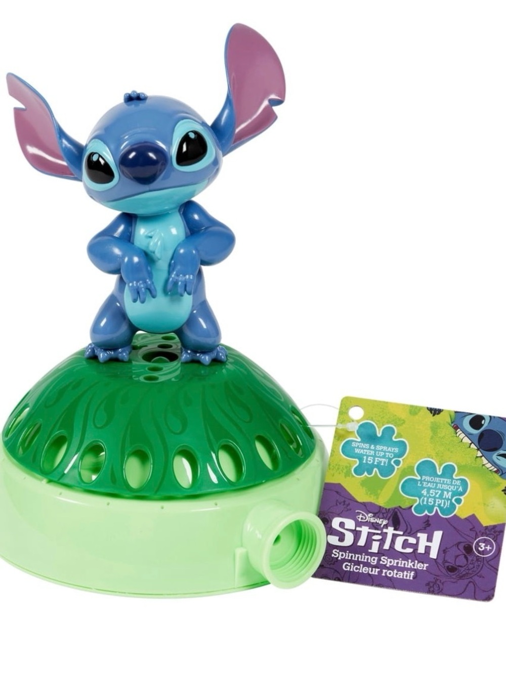 NWT Disney Stitch Spinning Sprinkler Outdoor Water Play Hose Attachment ☀️💦